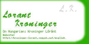 lorant kroninger business card